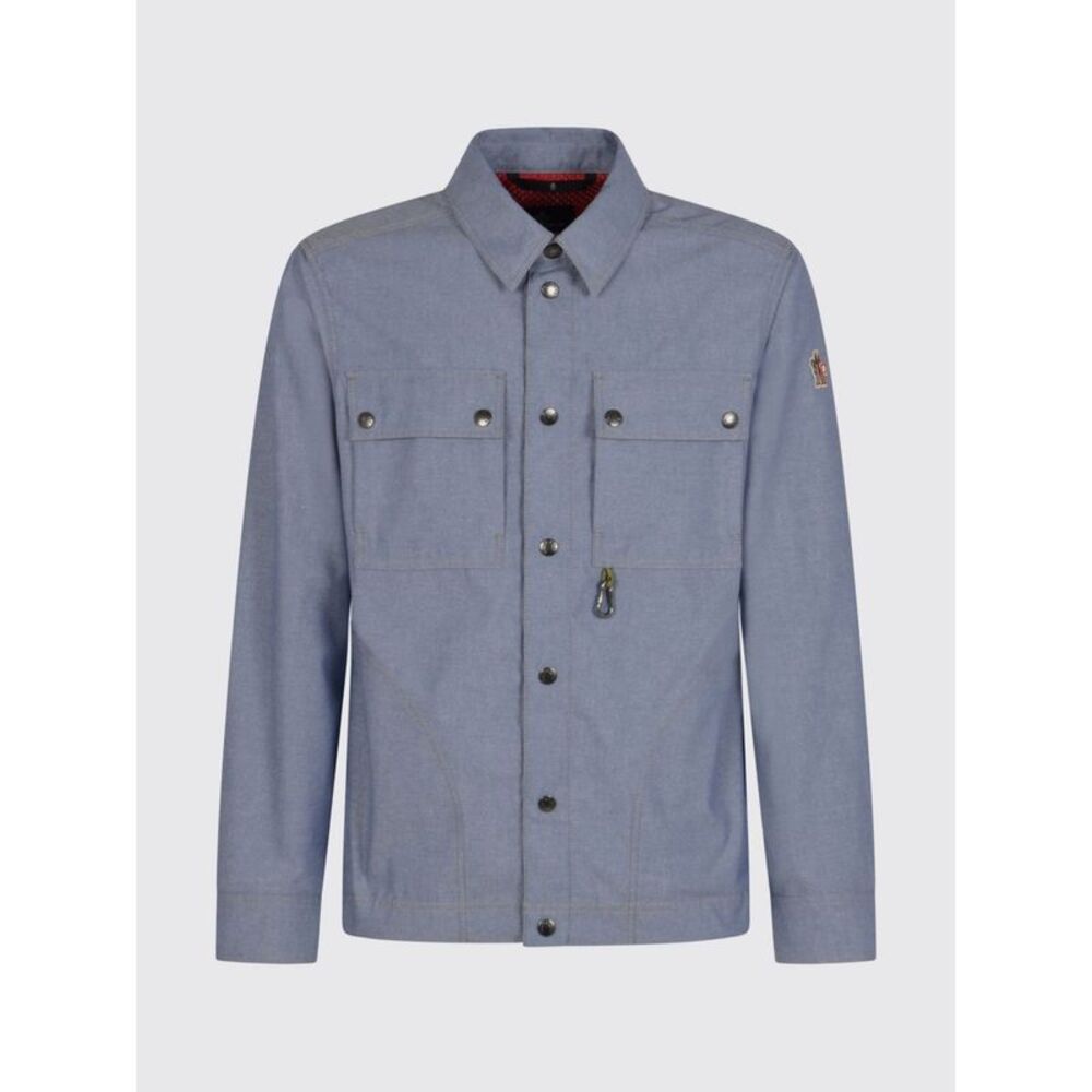 Moncler Shirt Men Gnawed Blue